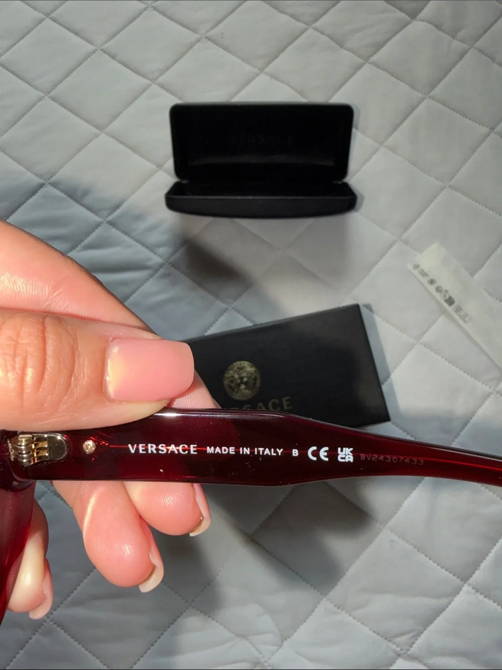 Versace Red Cat-Eye Sunglasses with Brown Tinted Lenses